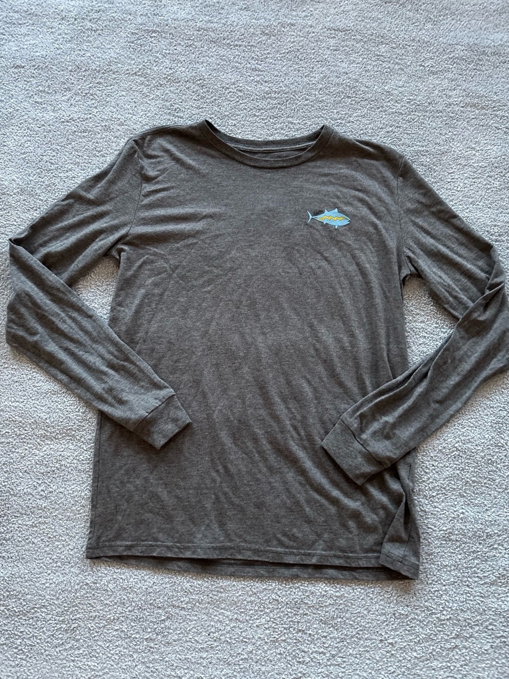 Grey Lucky Finn Long-Sleeve with Small Fish